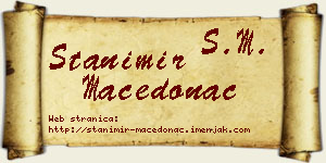 Stanimir Macedonac vizit kartica